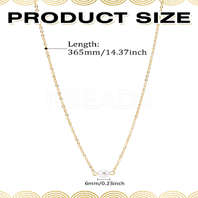 1Pc ABS Imitation Pearl Round Pendant Necklaces NJEW-LP0009-11-1