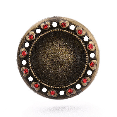 Adjustable Alloy & Iron & Rhinestone Bezel Cup Ring Base with Rotatable Tray MAK-T012-10AB-1