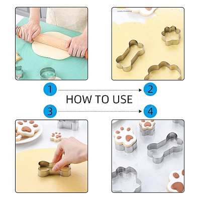 Tarnish Resistant 304 Stainless Steel Cookie Cutters DIY-E012-07B-1