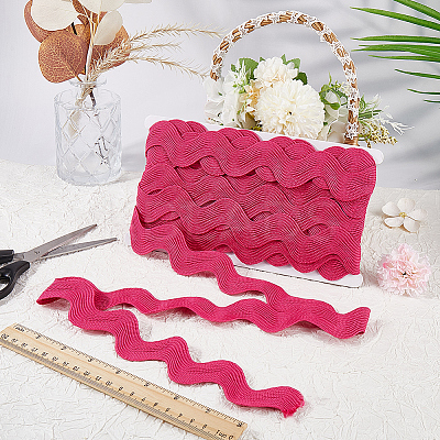10 Yard Polyester Wavy Fringe Trim Ribbon SRIB-GF0001-38F-1