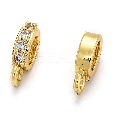 Brass Micro Pave Cubic Zirconia Tube Bails X-ZIRC-H119-11G-1