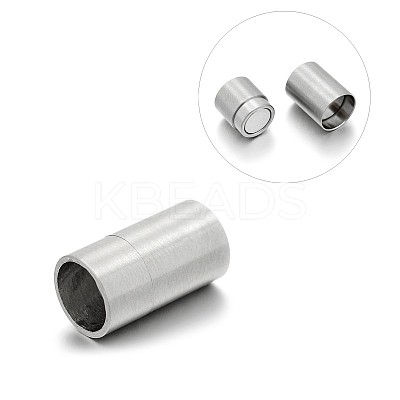 Tarnish Resistant Matte 304 Stainless Steel Column Magnetic Clasps with Glue-in Ends STAS-E089-03D-1