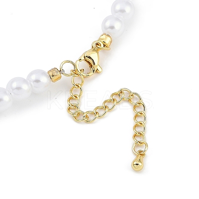 6mm Round ABS Imitation Pearl Beaded Necklaces NJEW-P317-12B-G-1