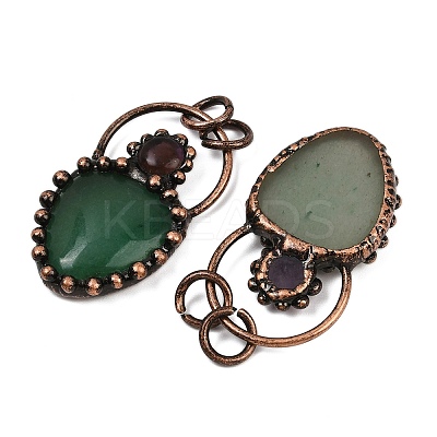 Natural Green Aventurine & Natural Amethyst Pendants G-Z101-06R-04-1