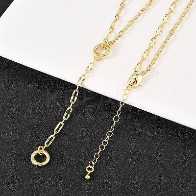 Brass Wavy Oval Link Chain Y Lariat Necklaces NJEW-H087-01G-1