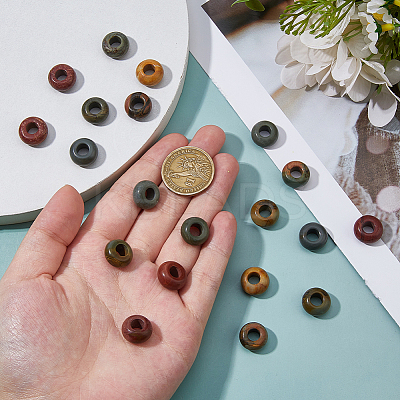 20Pcs Natural Picasso Stone/Polychrome Jasper European Beads G-DC0001-59-1