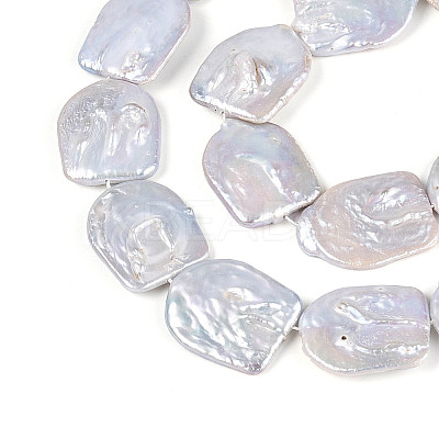 Baroque Natural Nucleated Pearl Keshi Pearl Beads Strands PEAR-S022-08-1