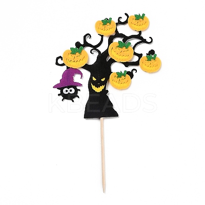 Felt Cloth & Paper Halloween Tree Cake Insert Card Decoration DIY-H108-42-1