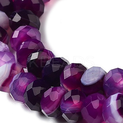 Natural Banded Agate/Striped Agate Beads Strands G-E605-A02-01D-1