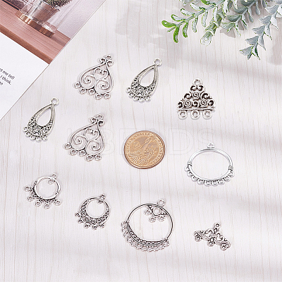 48Pcs 12 Styles Alloy Links PALLOY-SC0003-61AS-1