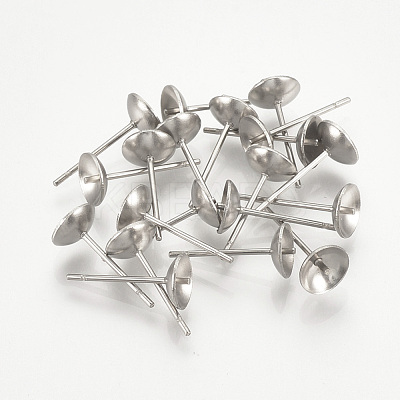 Tarnish Resistant 304 Stainless Steel Stud Earring Findings STAS-T019-4-1