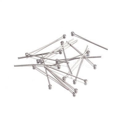 Tarnish Resistant 304 Stainless Steel Ball Head Pins STAS-O105-04-0.6x25mm-1