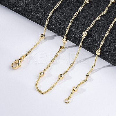 Brass Satellite Chains Necklace for Women NJEW-P265-35G-1