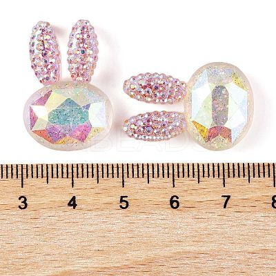 Transparent Epoxy Resin Rabbit Head Decoden Cabochons CRES-M034-05B-1