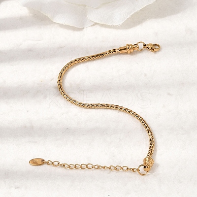 304 Stainless Steel Wheat Chains Bracelets for Women BJEW-A158-02A-G-1
