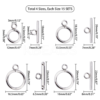 304 Stainless Steel Toggle Clasps STAS-UN0012-90P-1
