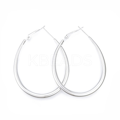 Tarnish Resistant 201 Stainless Steel Teardrop Hoop Earrings for Women EJEW-N052-03B-01-1