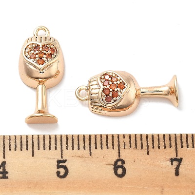 Brass Micro Pave Cubic Zirconia Pendants KK-M102-31G-1