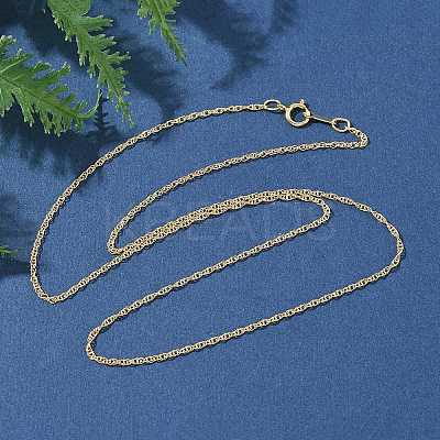 1/20 14K Gold Filled Singapore Chain Necklaces for Women Men NJEW-Z068-10G-1