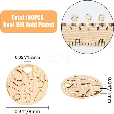 100Pcs Brass Charms KK-FH0004-61-1