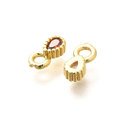 Brass Micro Pave Cubic Zirconia Charms KK-G519-01A-G-1