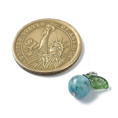 Natural Hemimorphite Dyed Fruit Pendants PALLOY-TA00077-02-1