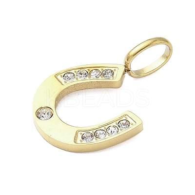 304 Stainless Steel Micro Pave Cubic Zirconia Pendants STAS-D364-04G-1