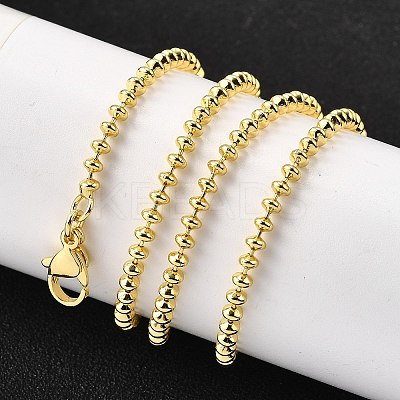 3MM Brass Rondelle Link Chain Necklaces NJEW-M108-12G-1