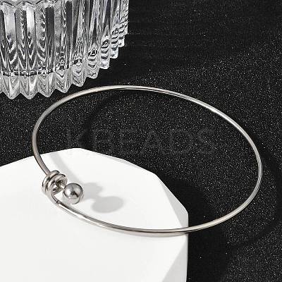 304 Stainless Steel Bangles for Women BJEW-C088-03P-1