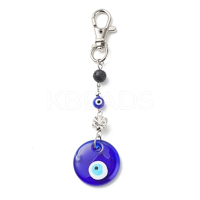 Handmade Lampwork Evil Eye Pendant Decoration HJEW-JM00791-04-1