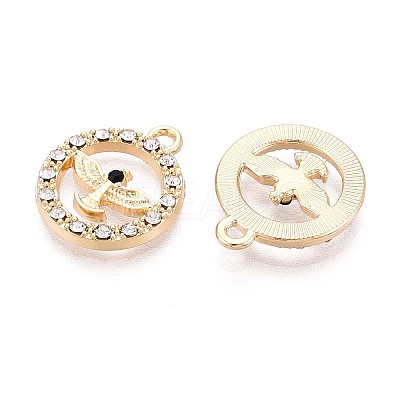 Rack Plating Alloy Rhinestone Pendants PALLOY-T091-22M-G-1