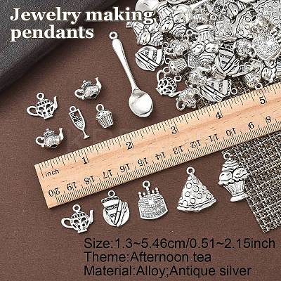 60Pcs 10 Styles Tibetan Style Alloy Pendants FIND-YW0006-49-1
