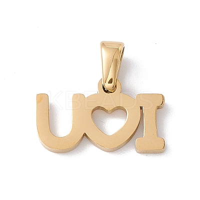 PVD Vacuum Plating Valentine's Day 304 Stainless Steel Charms LS-STAS-G284-11G-1