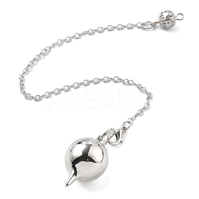 Brass Dowsing Pendulum Big Pointed Round Pendants KK-H491-03P-1