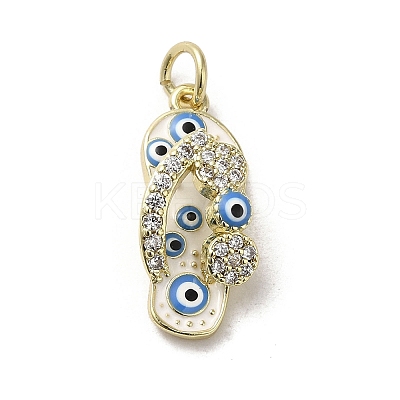 Brass Micro Pave Cubic Zirconia Pendants KK-E092-19G-04-1