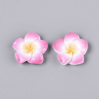 Plumeria Flower Opaque Resin Cabochons CRES-T025-30D-02-1
