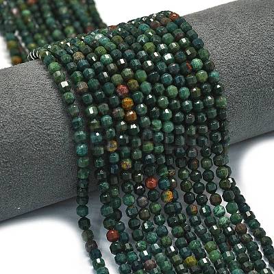 Natural Bloodstone/Heliotrope Stone Beads Strands G-A260-A40-01-1