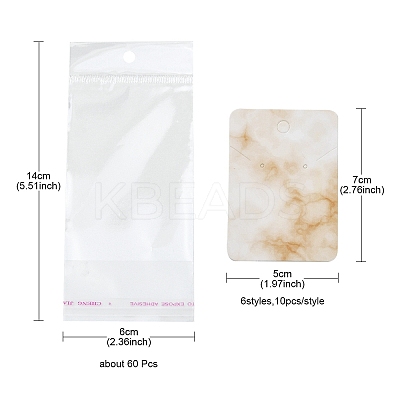 60Pcs 6 Colors Paper Jewelry Display Cards CON-YW0001-38-1