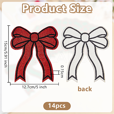 14Pcs Polyester Iron on/Sew On Patches PATC-FG0003-06B-1