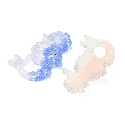 Luminous Ocean Transparent Resin Cabochons CRES-L045-02B-1