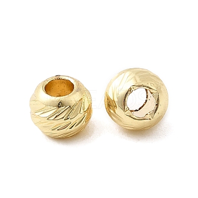 Corrugated Round Brass Beads KK-H520-03B-G-1