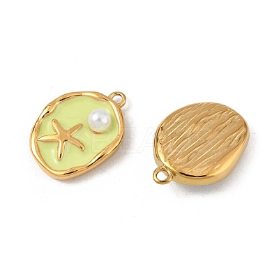 ABS Plastic Imitation Pearl Pendants STAS-P396-25G-M-1