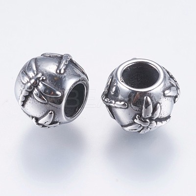 304 Stainless Steel European Beads STAS-I069-16AS-1