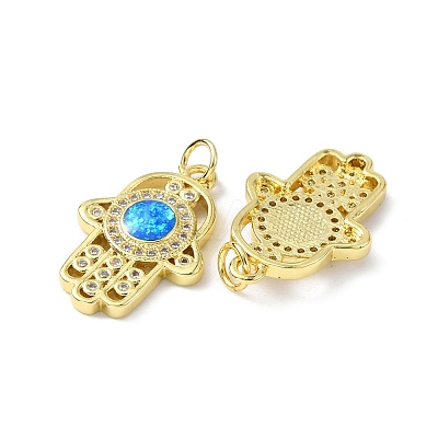 Brass Micro Pave Cubic Zirconia Pendants KK-A197-14G-1