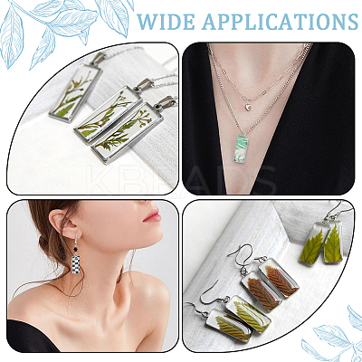 DIY Blank Rectangle Dome Pendant Making Kit DIY-SC0022-98-1