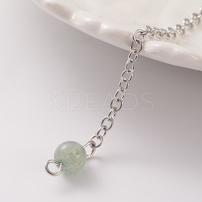 Platinum Tone Brass Green Aventurine Cone Hexagonal Pointed Dowsing Pendulums MAK-M015-01G-1