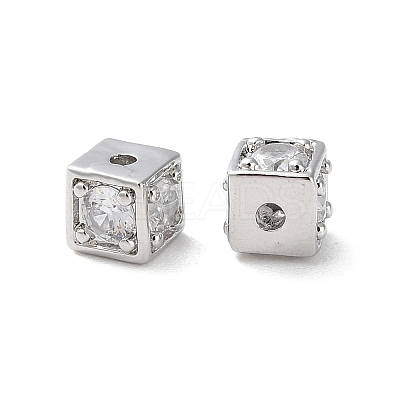 Brass Micro Pave Clear Cubic Zirconia Beads KK-Z049-03P-1
