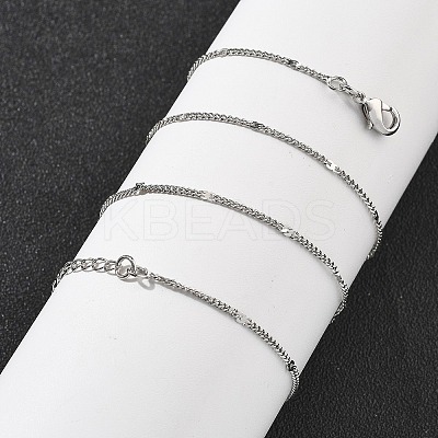 Brass Curb Chains Necklaces for Women NJEW-D302-18P-1
