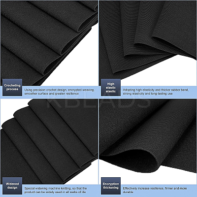 4m 4 Style Black & White Flat Elastic Rubber Band OCOR-BC0001-63-1