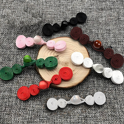 12Pcs Polyester Resin Cheongsam Buckle for Chinese Formal Dress DIY-CY0001-86A-1